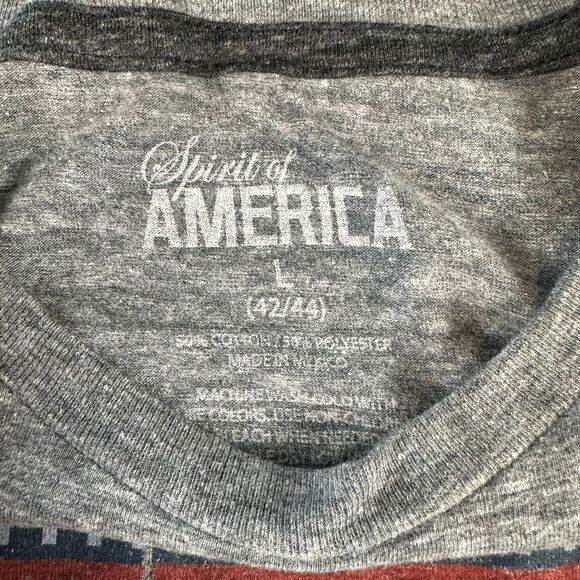 Spirit of America Patriotic Eagle Liberty Graphic T-Shirt Mens Gray L - Picture 3 of 5